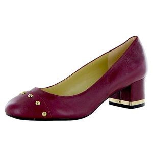 Isaac Mizrahi Live Karam Leather Block Heel Pumps Women's 9.5 M